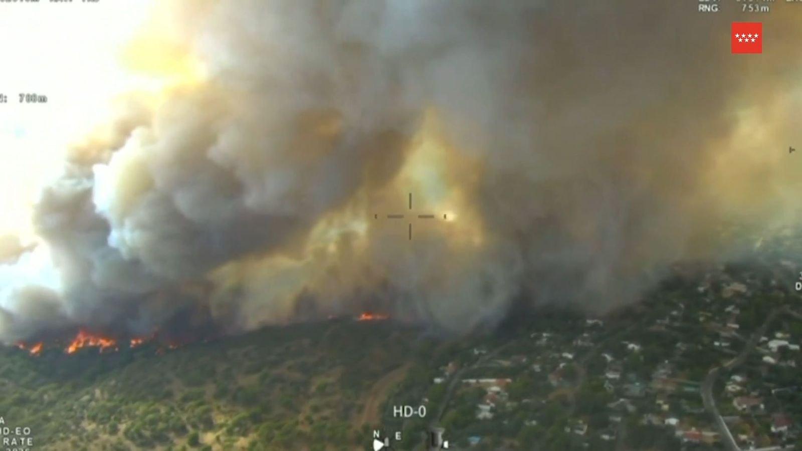Incendio forestal en Villa del Prado.