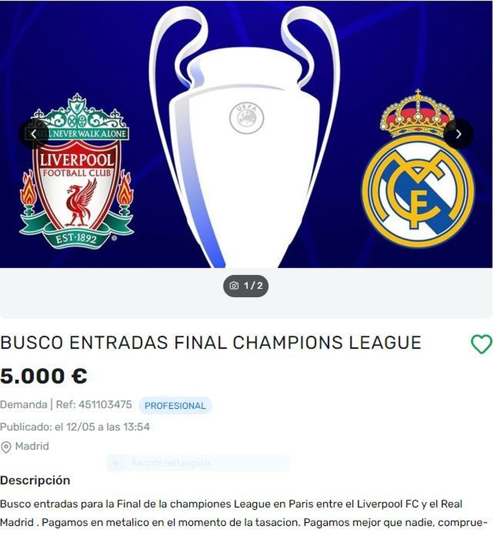 Entradas en reventa
