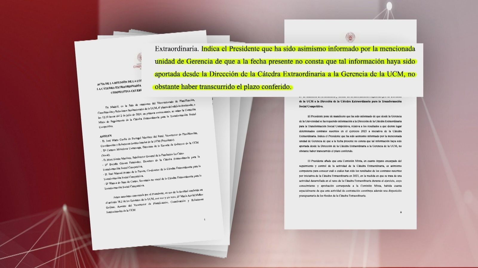 El acta de la comisión de seguimiento del master de Begoña Gómez refleja la tensión vivida en la Complutense