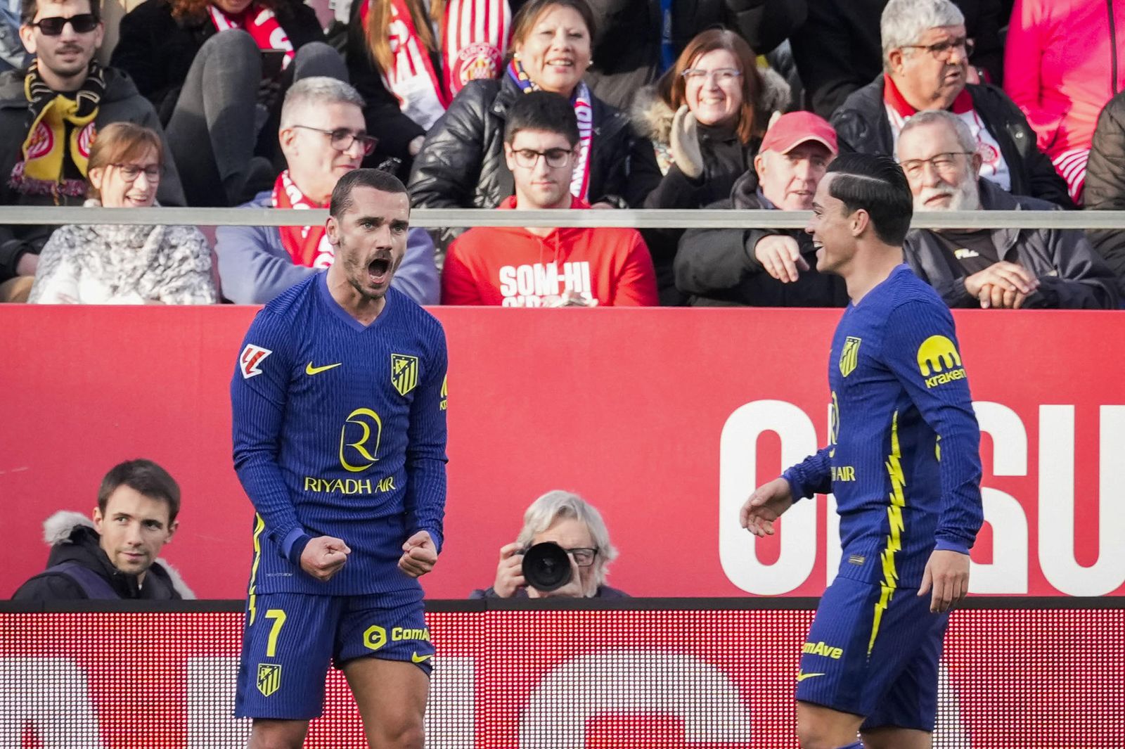 Griezmann celebra su gol en Girona