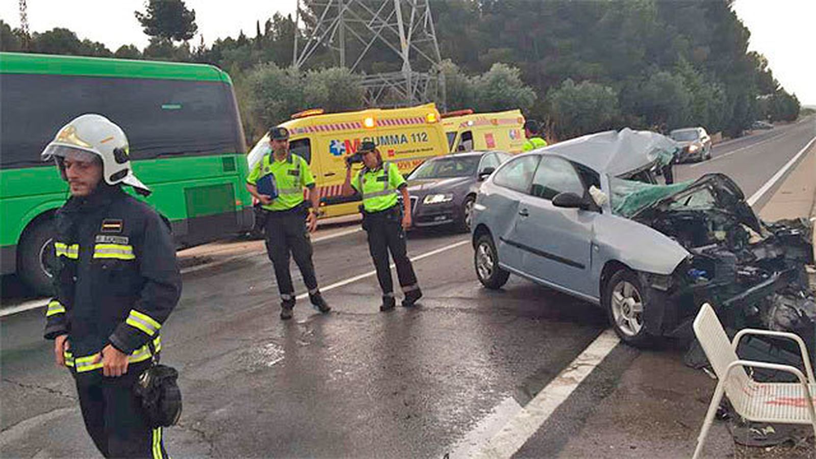 Los vehículos implicados en el accidente