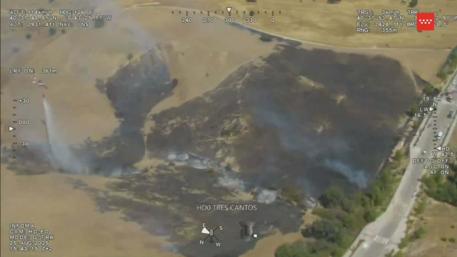 Incendio en  Avenida Teresa de Calcuta, Tres Cantos