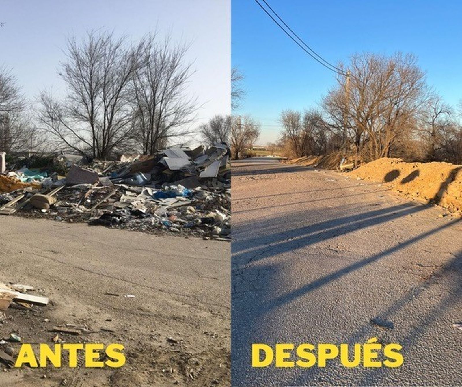 Barreras de arena para evitar nuevos vertidos ilegales en Pinto