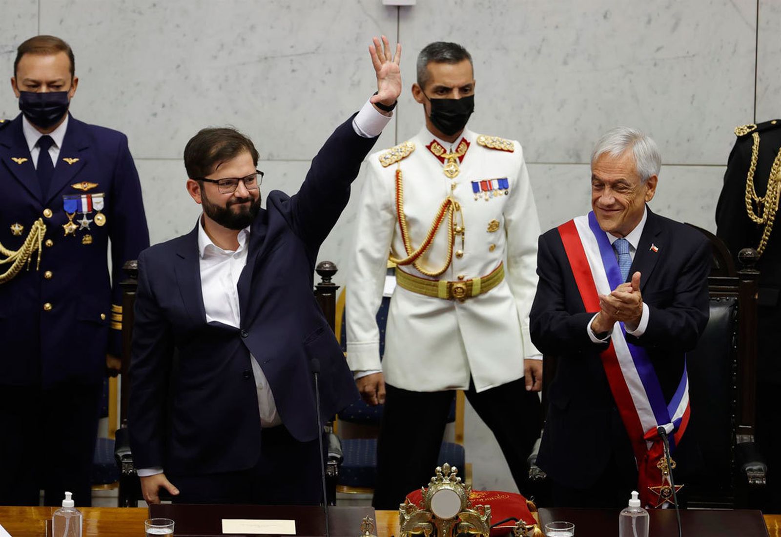 El Rey a la toma de posesión de Boris como presidente de Chile