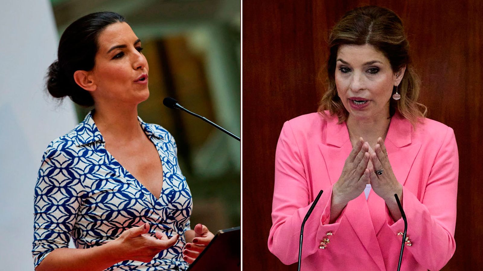 Las portavoces de Vox y PSOE en la Asamblea de Madrid, Rocío Monasterio y Hana Jalloul