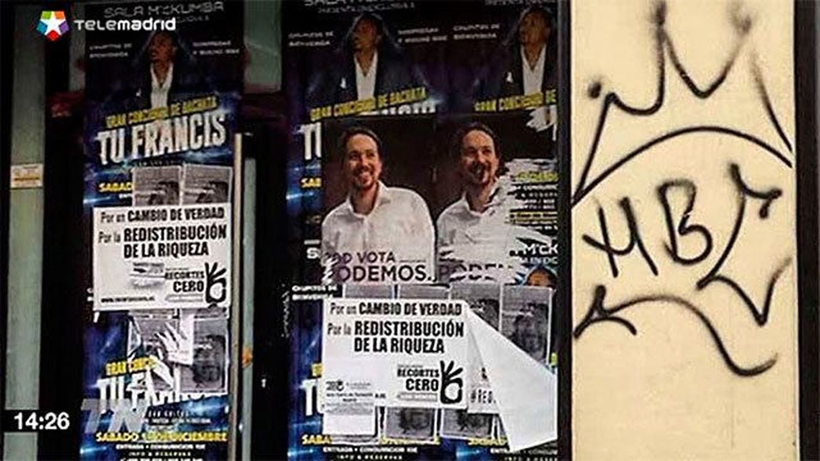 El PP acusa a Podemos de "ensuciar" Madrid con carteles electorales