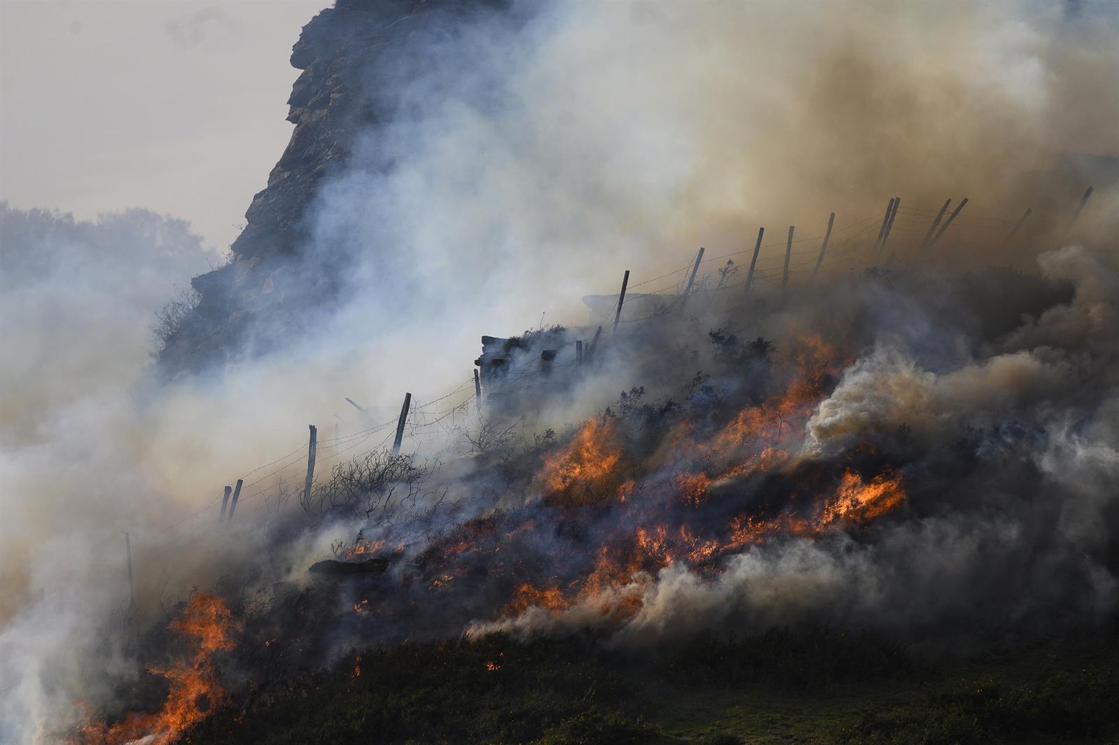 Incendio forestal en Cantabria