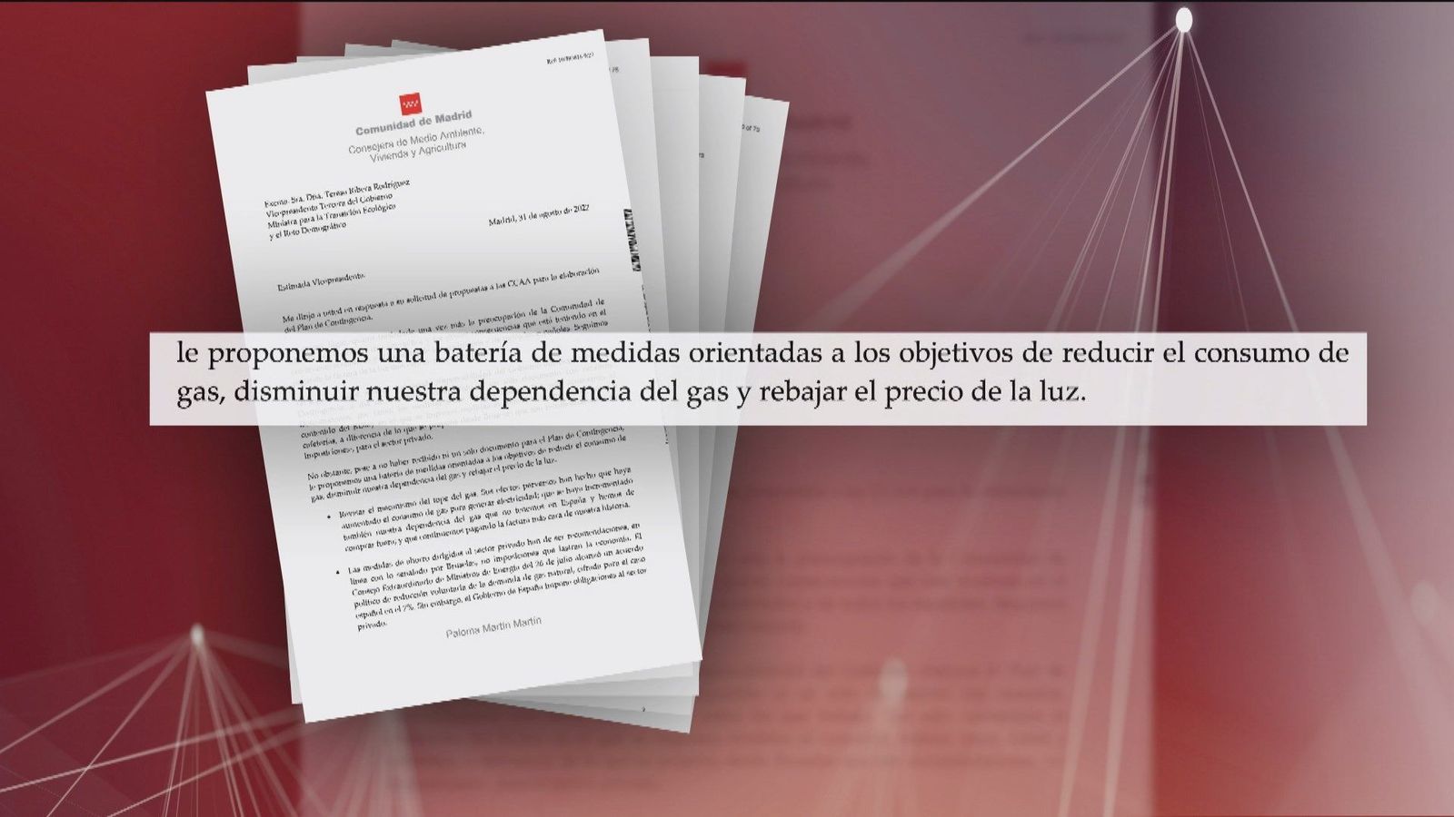 La Comunidad de Madrid envía a Ribera sus propuestas para el plan de contingencia de ahorro energético