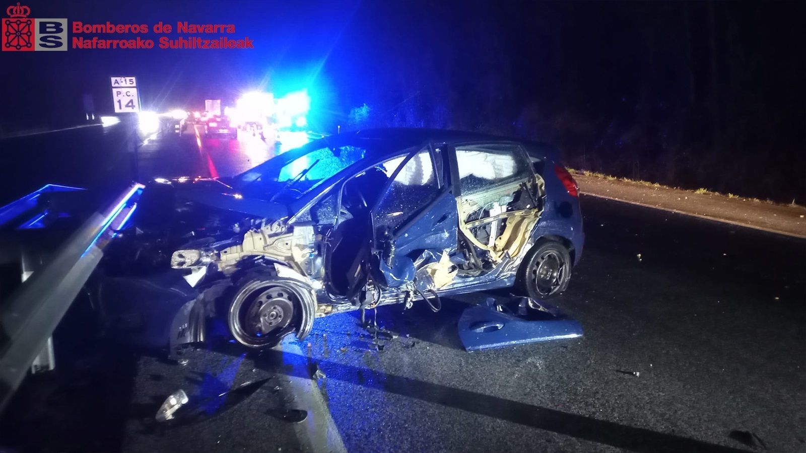 Estado en el que ha quedado uno de los vehículos implicados en el accidente