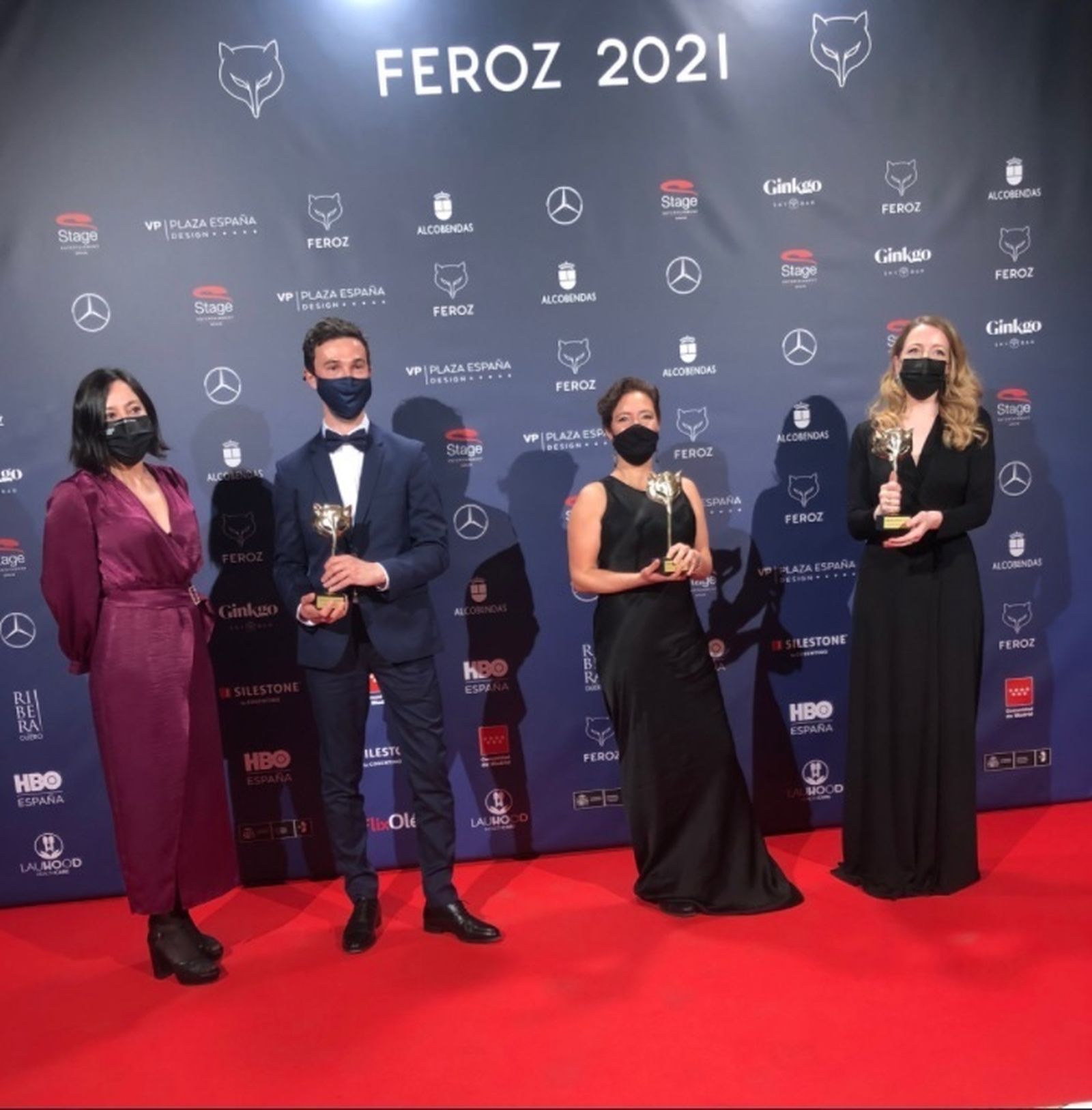 Equipo de 'Las Niñas' , pelicula triunfadora de la edición de este año de los Premios Feroz