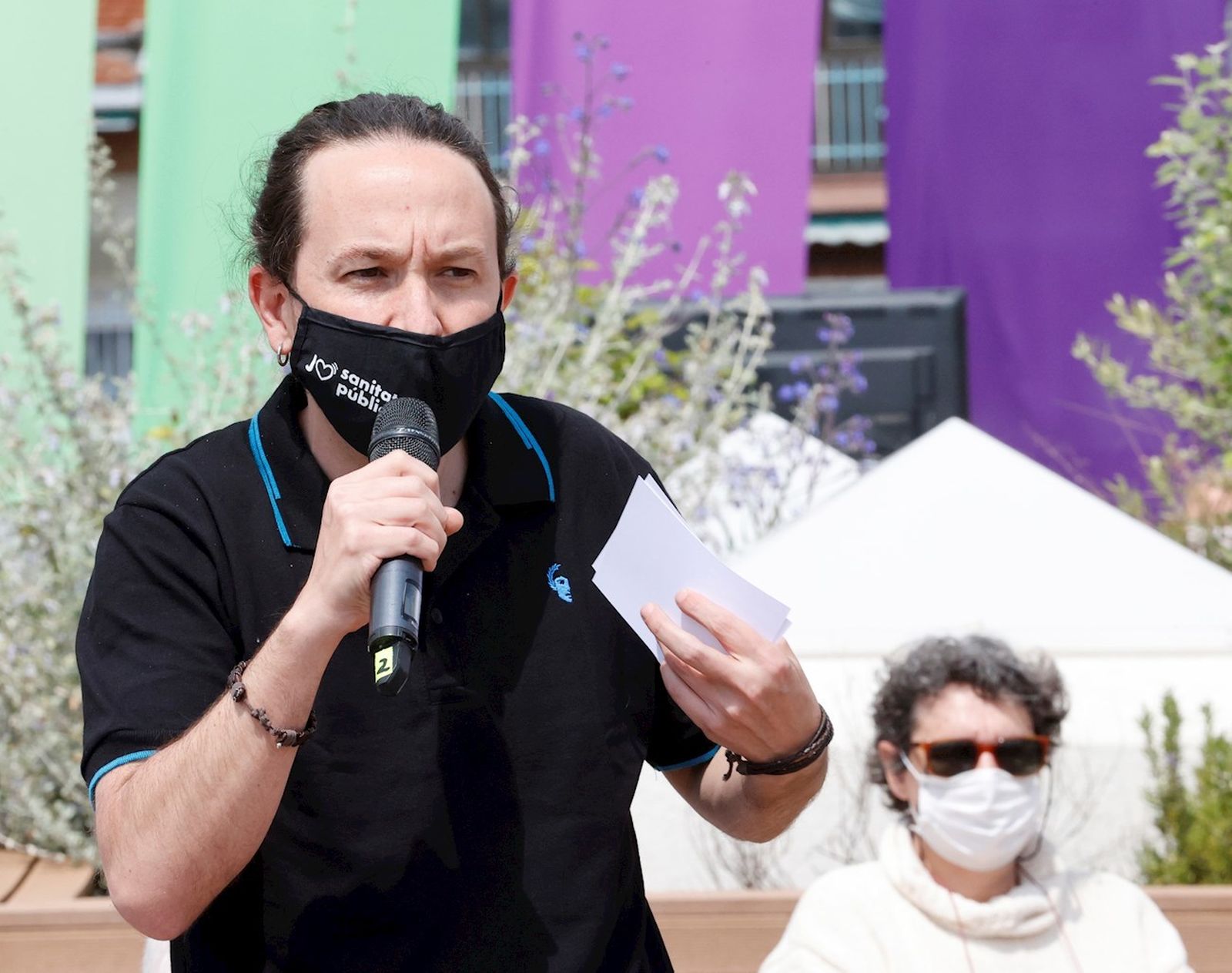 Pablo Iglesias, candidato de Unidas Podemos, en un acto preelectoral este viernes