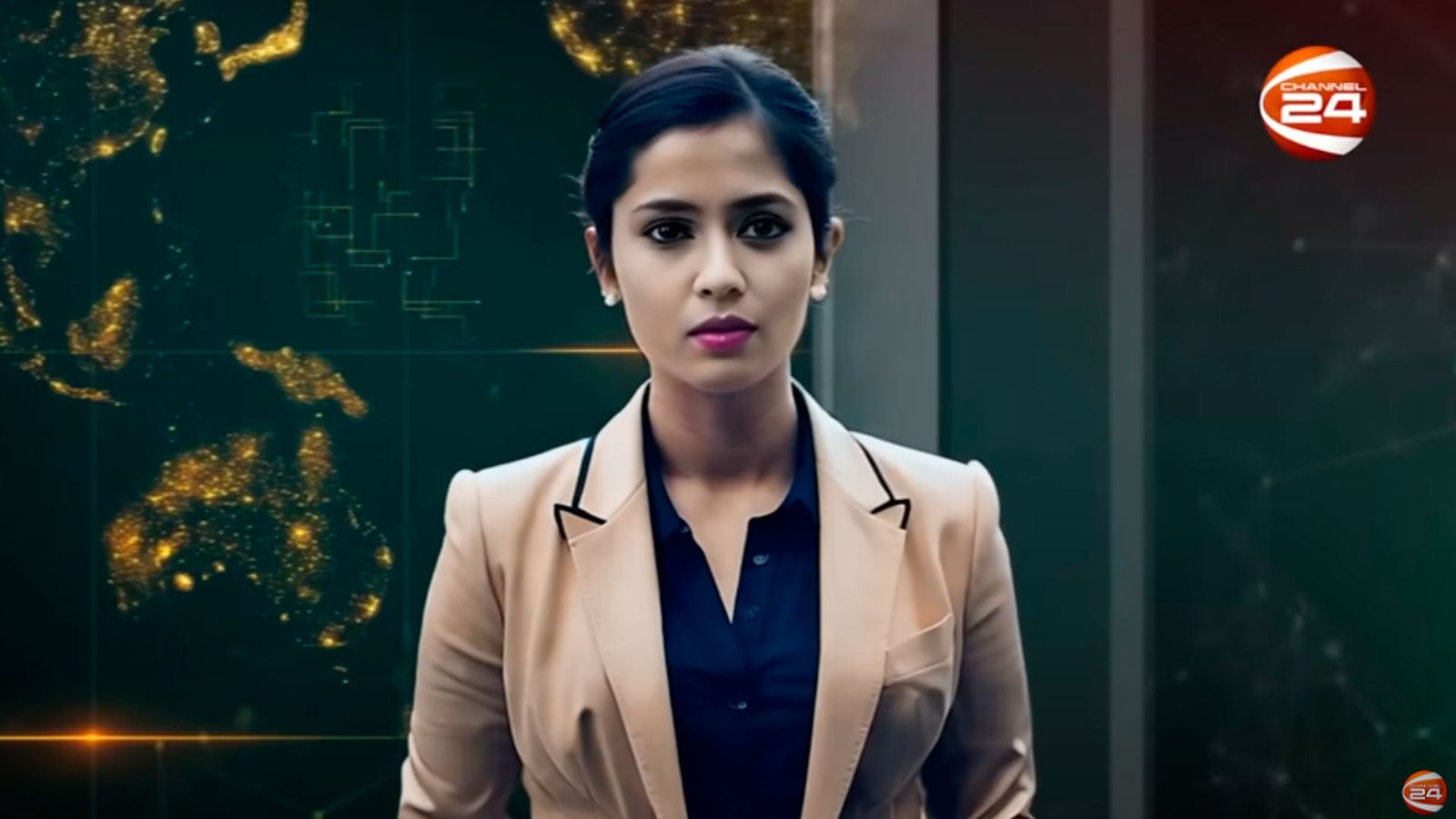 Aparajita, la nueva presentadora de noticias generada por IA del canal Channel 24 de Bangladesh