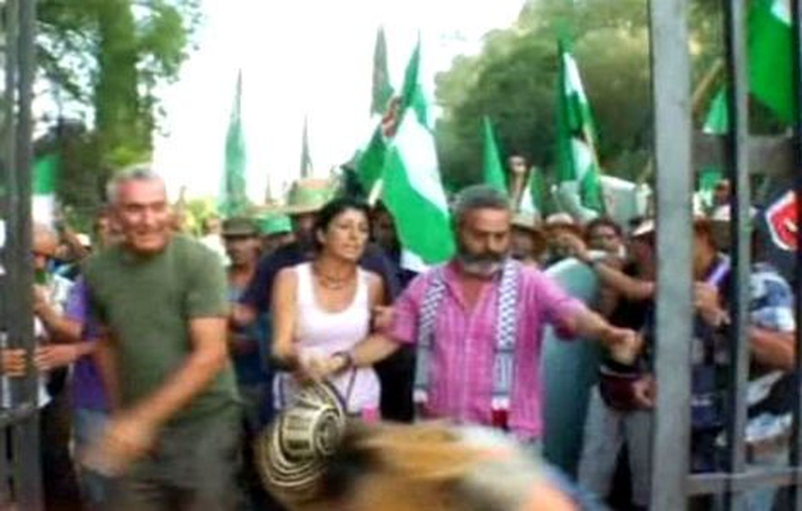 Unos 300 sindicalistas andaluces liderados Gordillo abandonan el Palacio de Moratalla