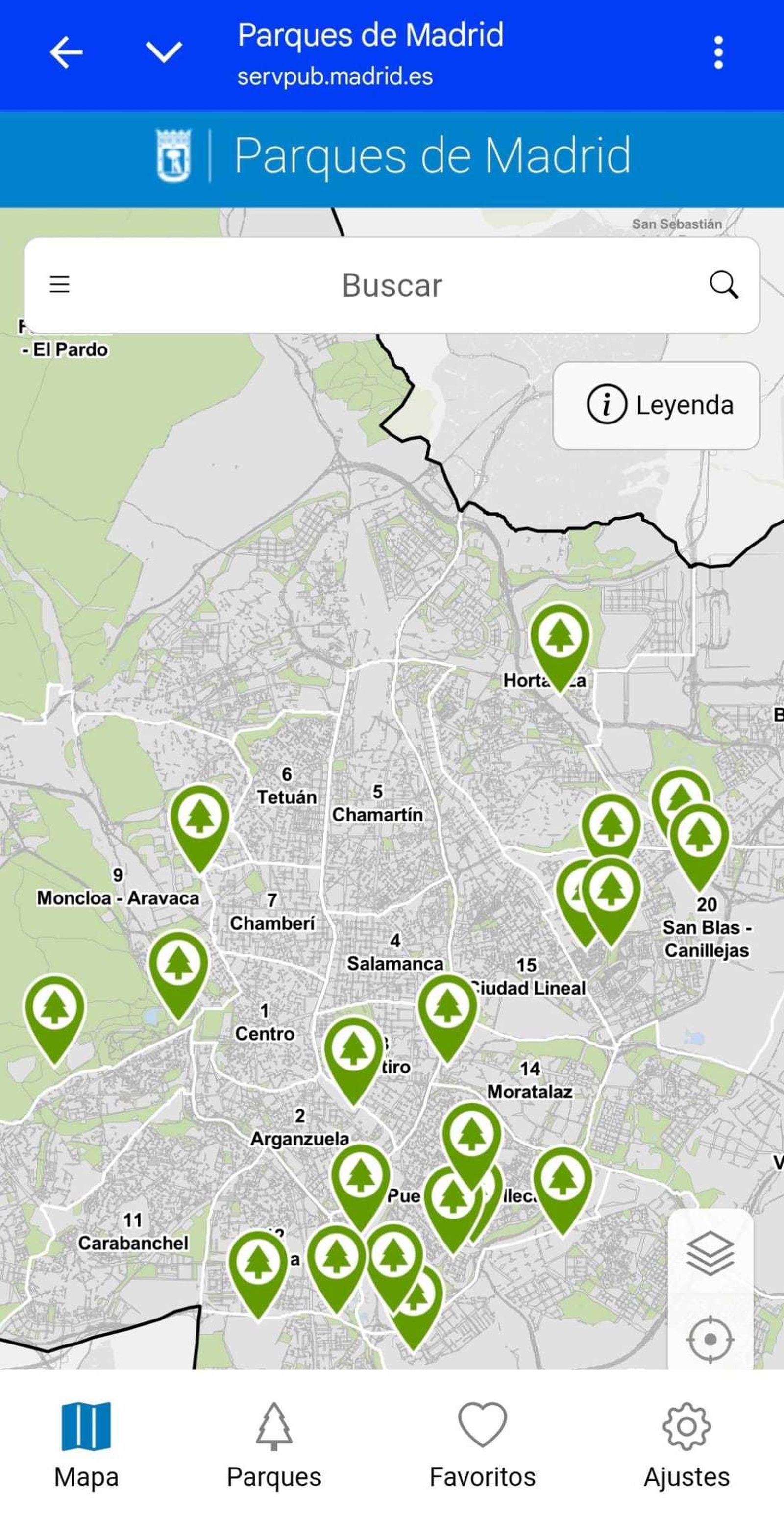 Audioguías y mapas interactivos de 20 parques de Madrid
