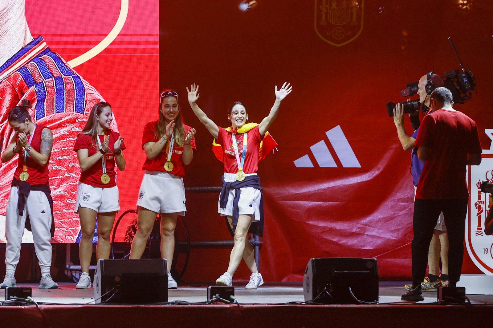 Fiesta de la Selección femenina de fútbol en Madrid tras ganar el Mundial