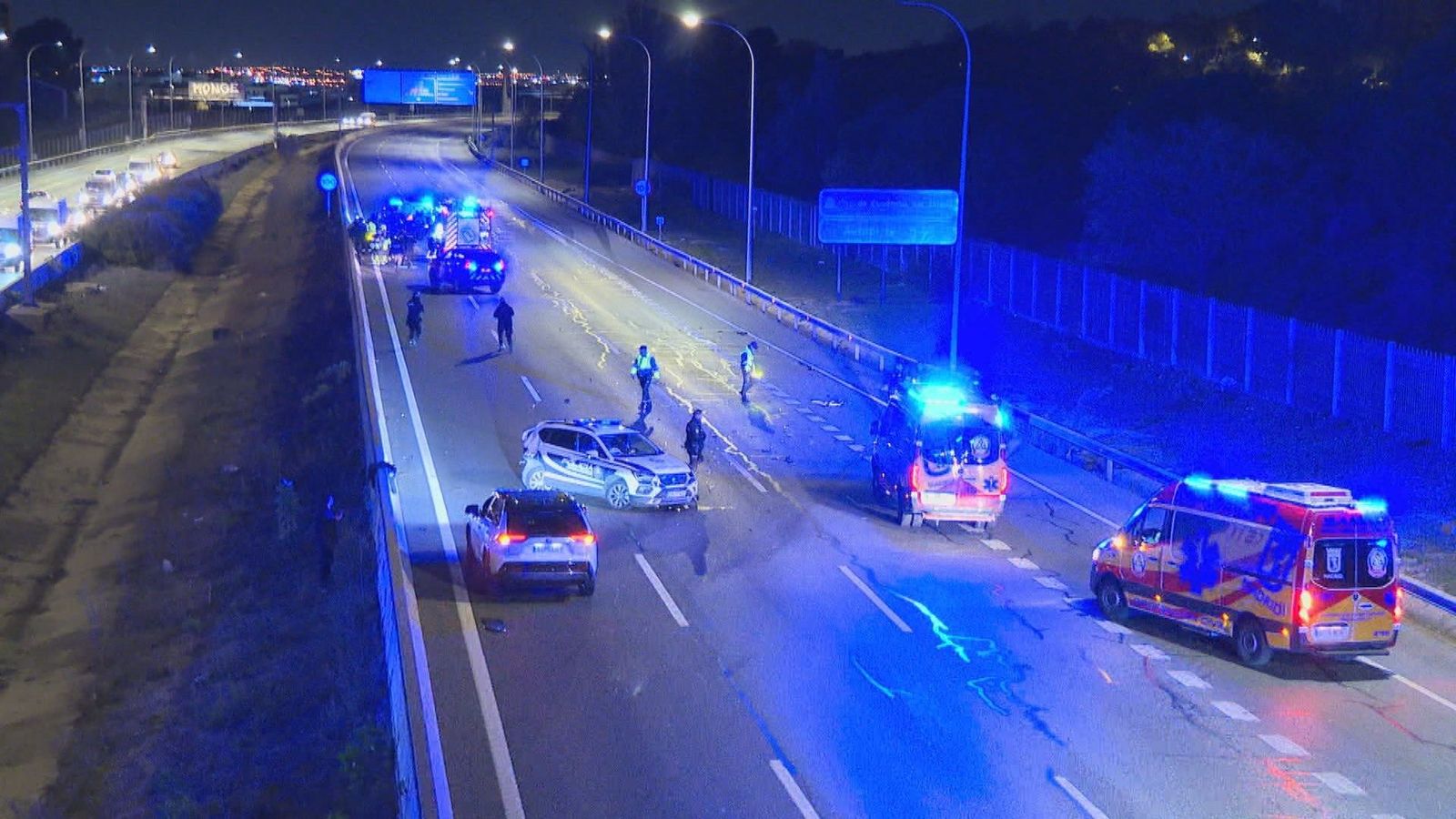 Choca un VTC con un coche de la Policía en la M-40