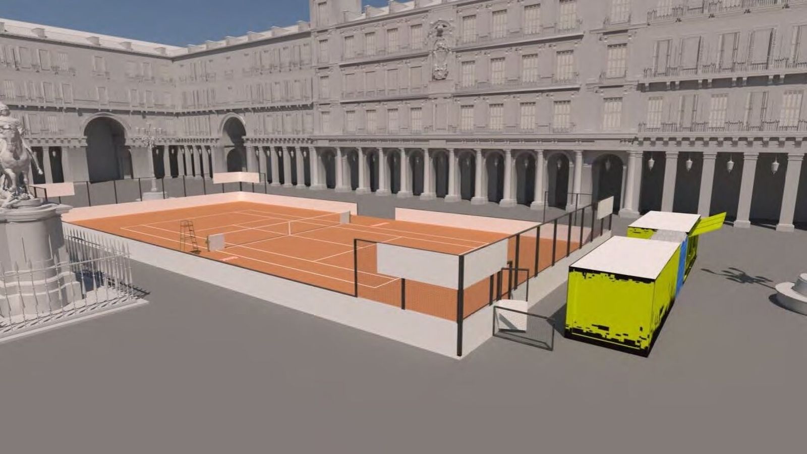 Réplica de pista de tenis de tierra batida