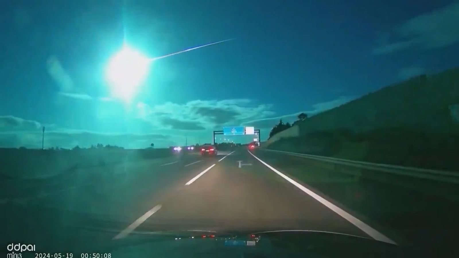 Bólido sobre los cielos de España