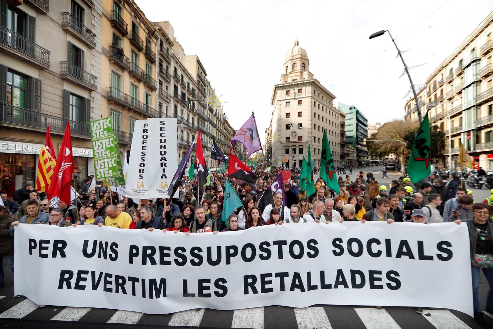 Cuarto día de manifestaciones en Barcelona contra los recortes