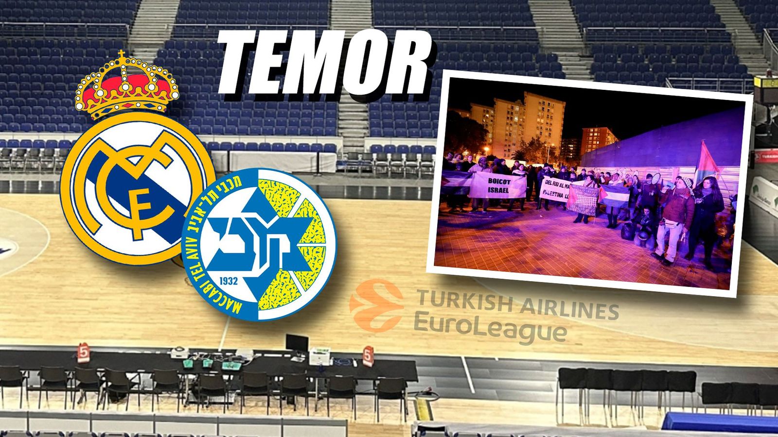 El temor a las protestas hace que el Real Madrid-Maccabi se juegue sin público