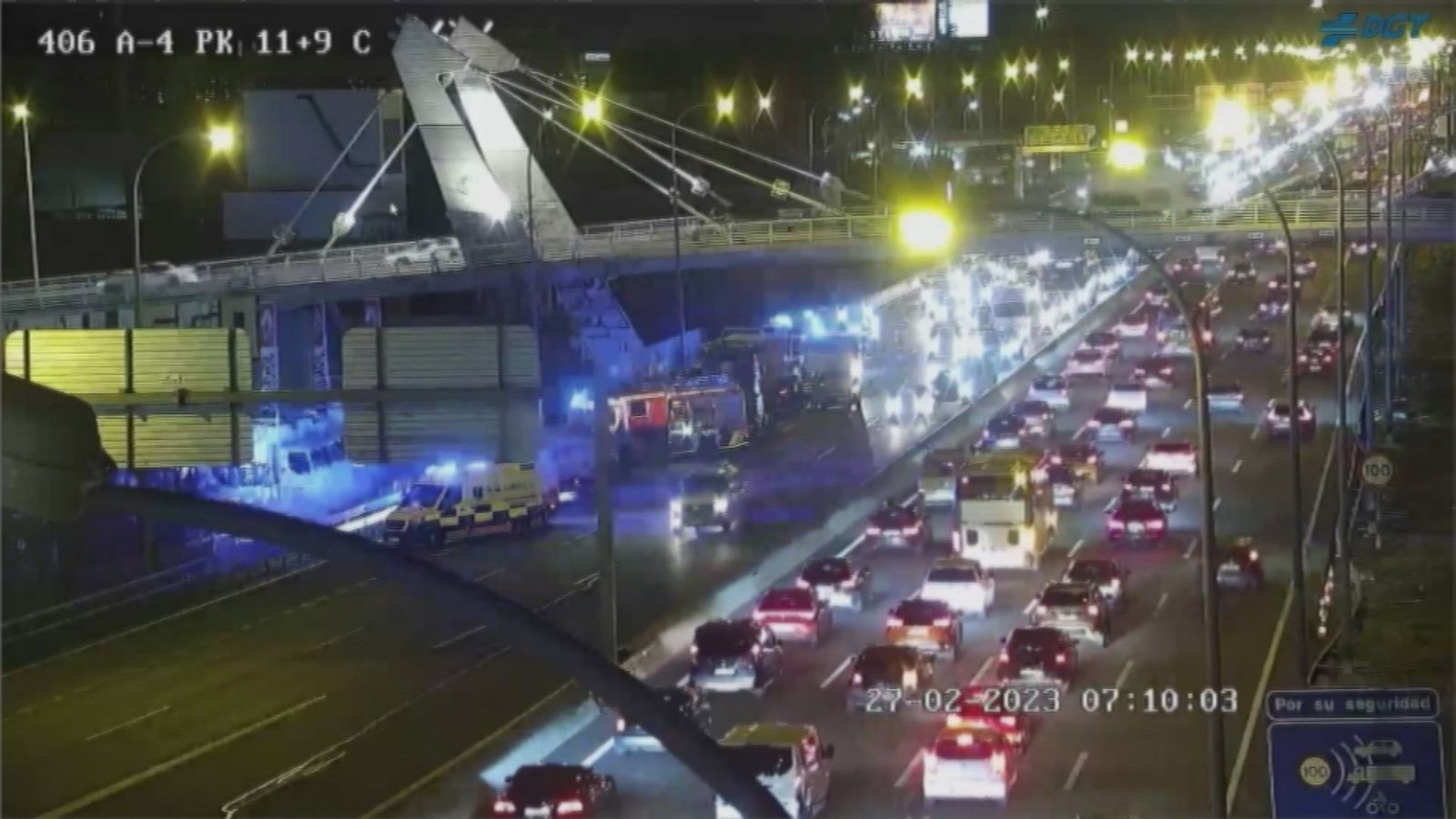 Un accidente en la A-4 complica la entrada a Madrid a la altura de Getafe
