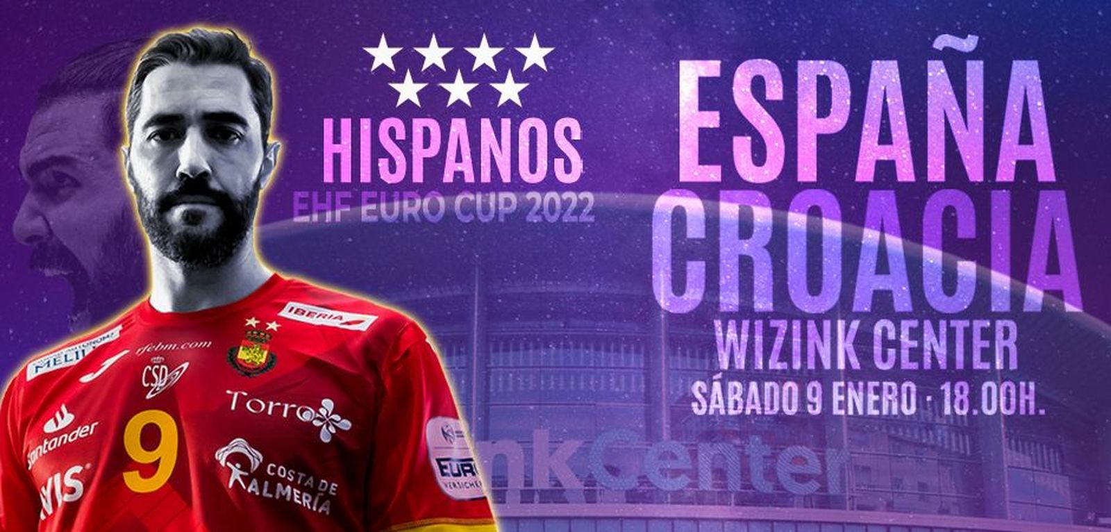 Anuncio del partido de balonmano España-Croacia