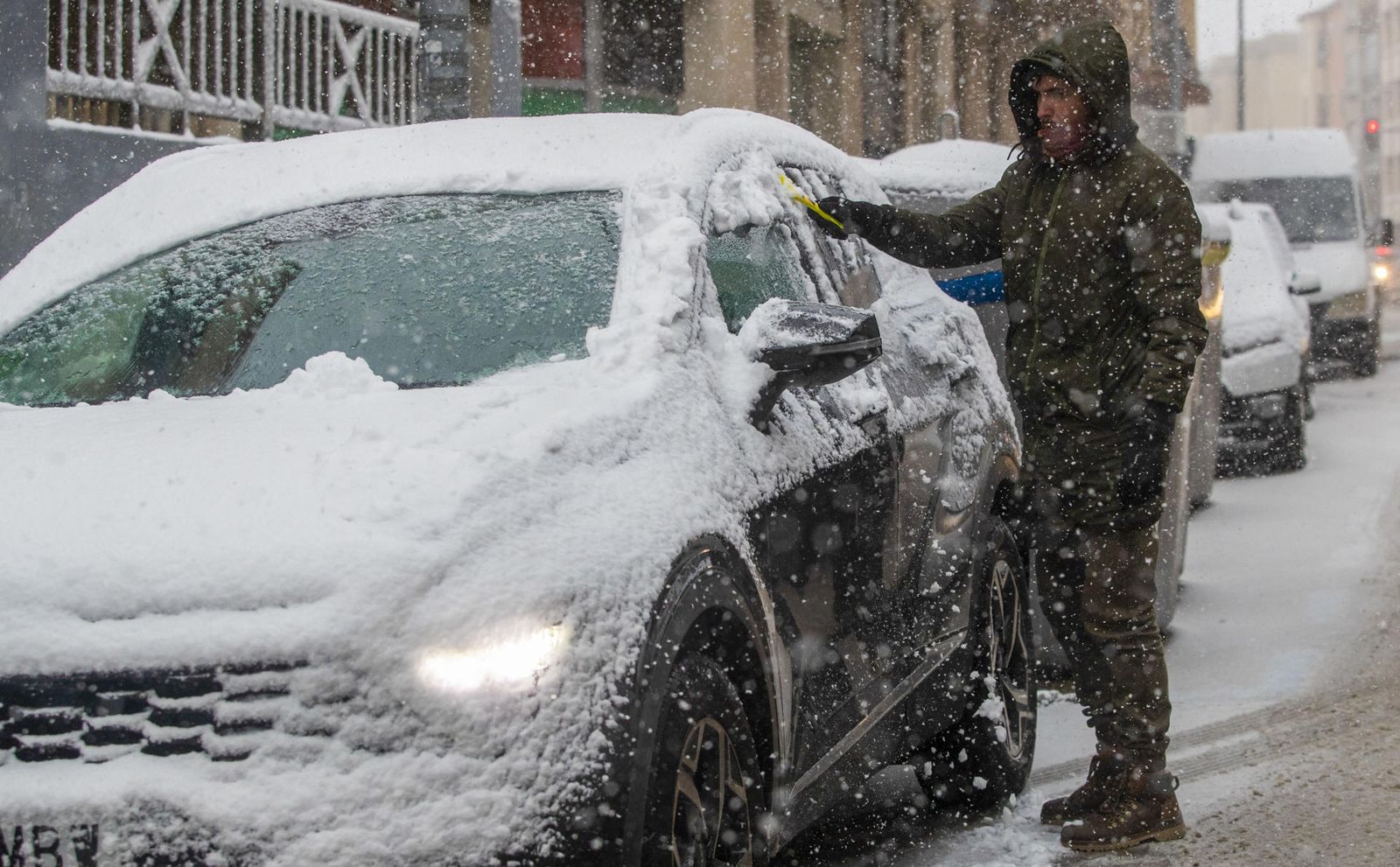 Nieve y granizo en Madrid
