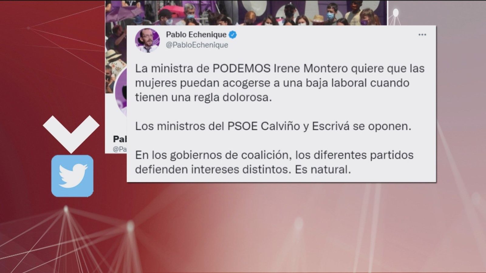 Nuevo conflicto menstrual en el Gobierno mientras Feijóo recuerda que las bajas las dan los médicos