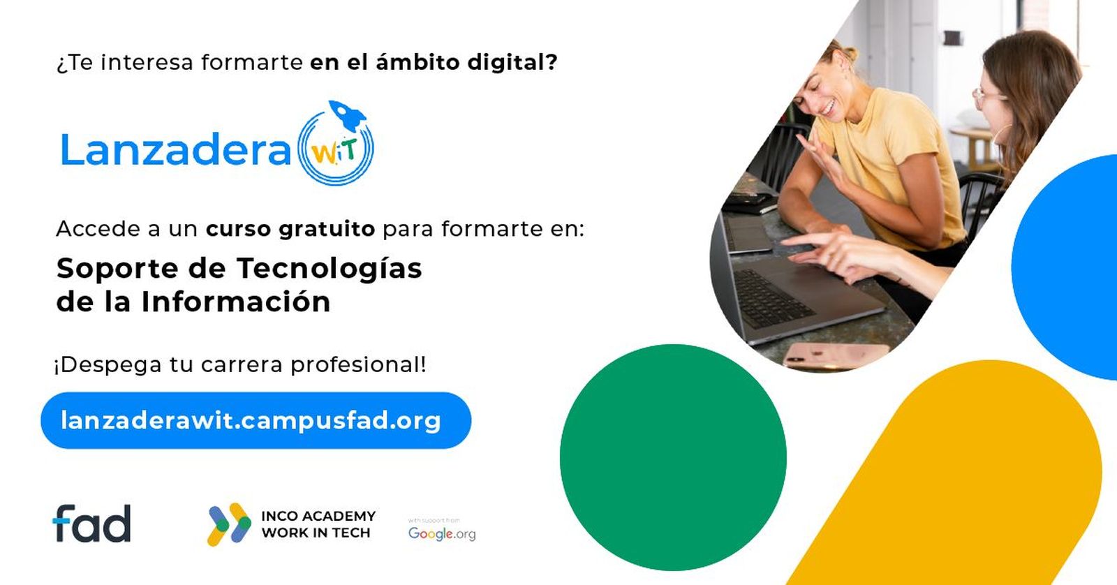 Fad ofrece becas de formación gratuita de Google para jóvenes