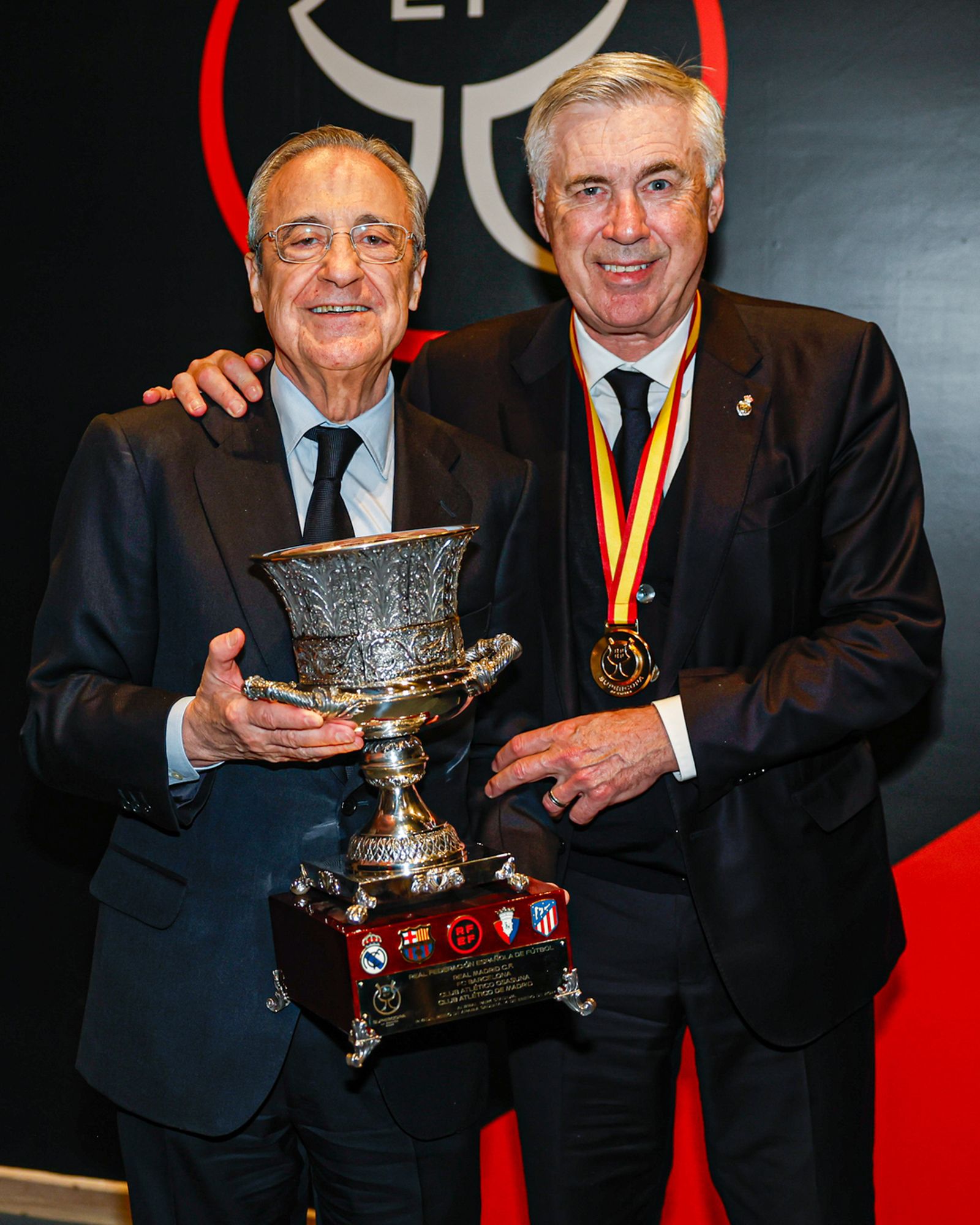 Florentino y Ancelotti, felices