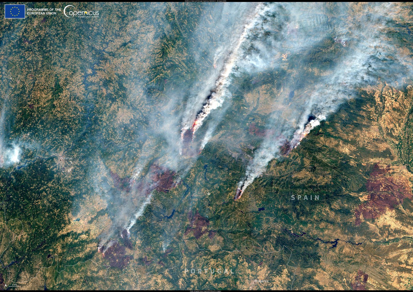 Incendios forestales vistos por Copernicus