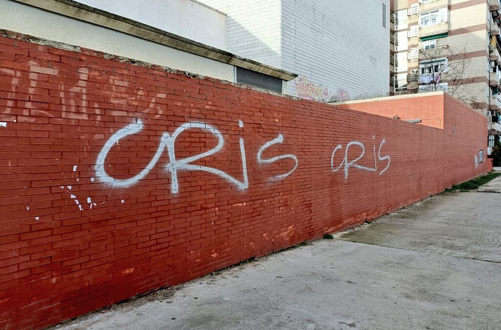 Pintadas en un muro de San Martín de la Vega