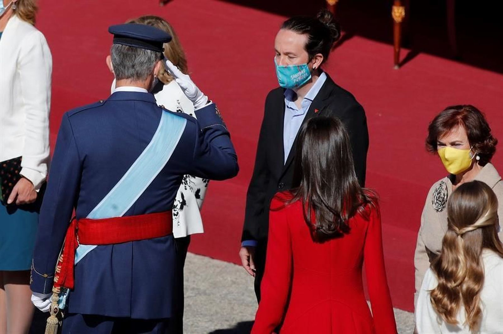 Pablo Iglesias se estrena en los actos del Día de la Fiesta Nacional