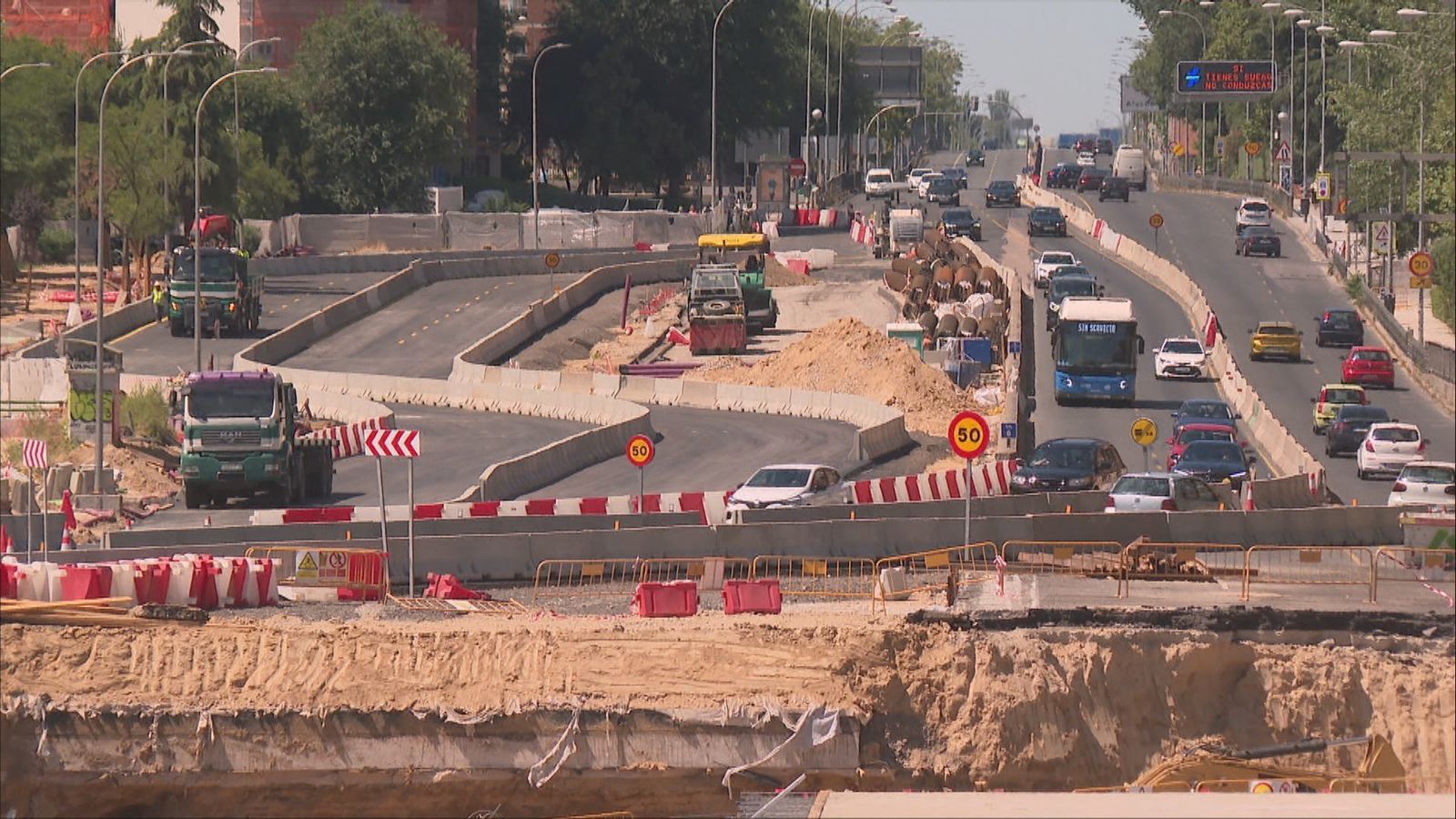 Desvíos en la A-5 por obras