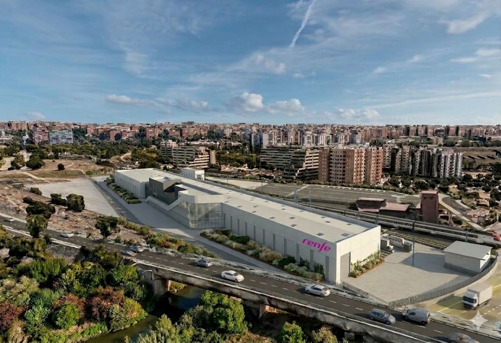 Proyecto de la base de mantenimiento para trenes de la línea C-5 de Cercanías