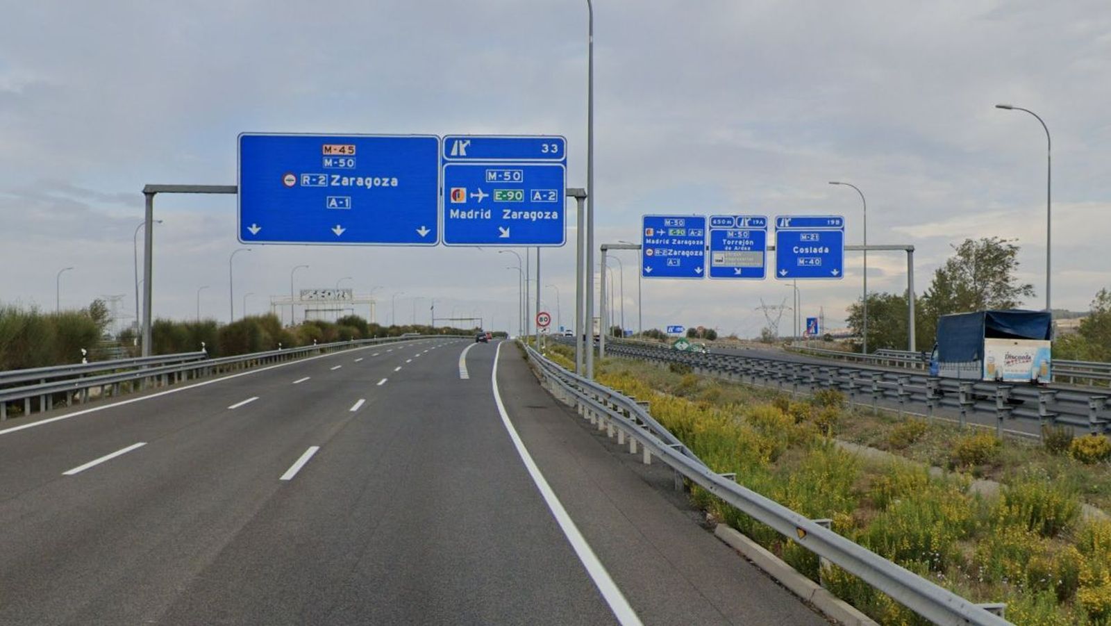 Tramo de la M50 en el término de Torrejón de Ardoz