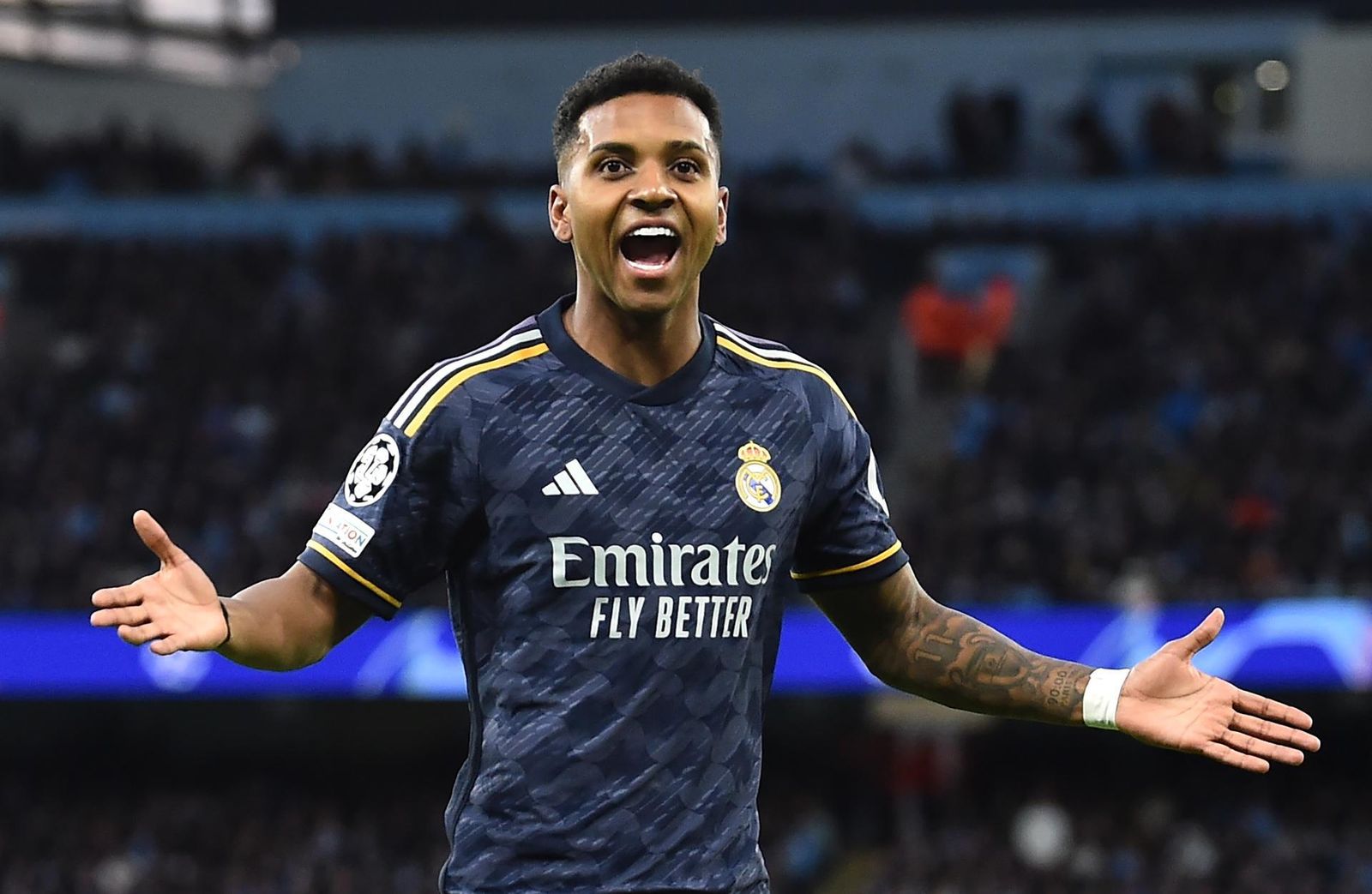 Rodrygo Goes celebra su gol ante el Manchester City