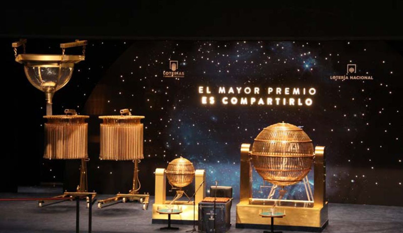 Imagen de los bombos del sorteo de la Lotería de Navidad