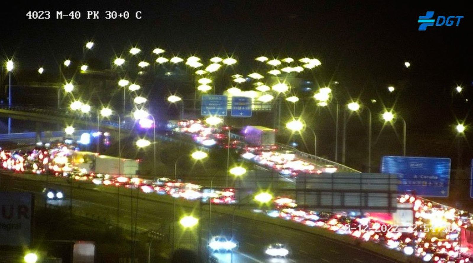 Imagen de la cámara de la DGT en el PK 30 de la M-40