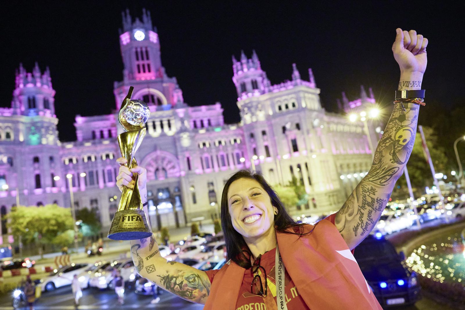 Fiesta de la Selección femenina de fútbol en Madrid tras ganar el Mundial