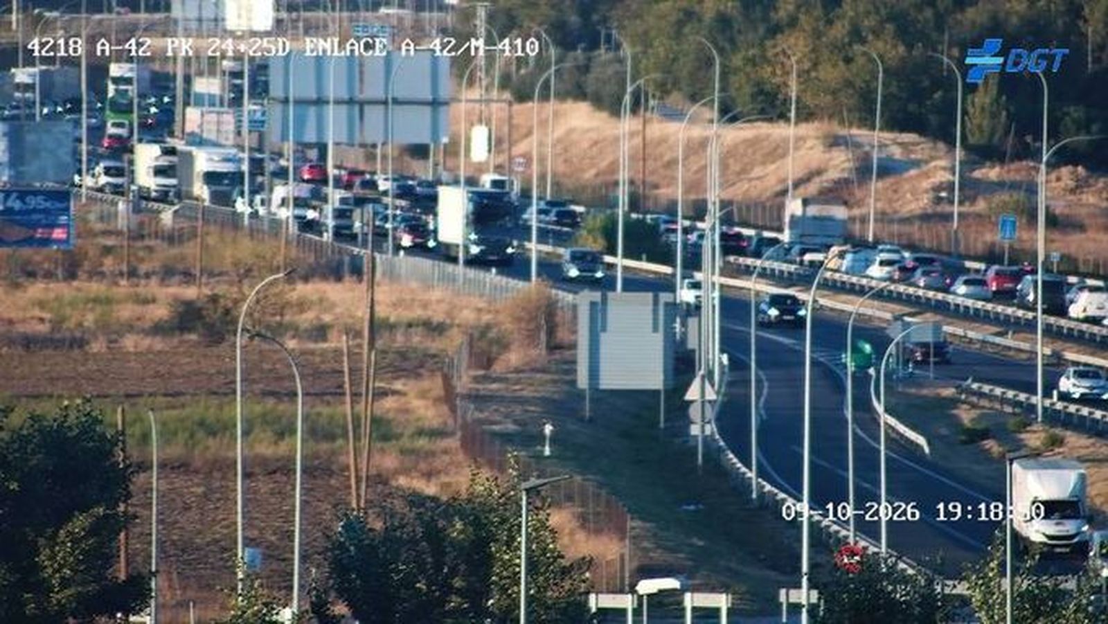 Retenciones en la A-42 en Parla