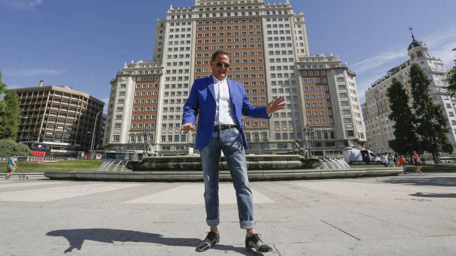 El empresario Trinitario Casanova en la Plaza de España de Madrid