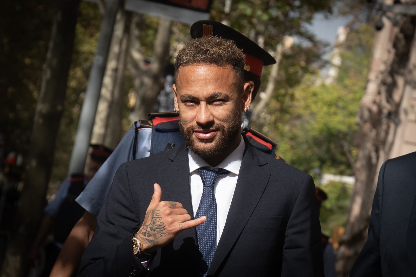 Neymar acudiendo al juicio en Barcelona