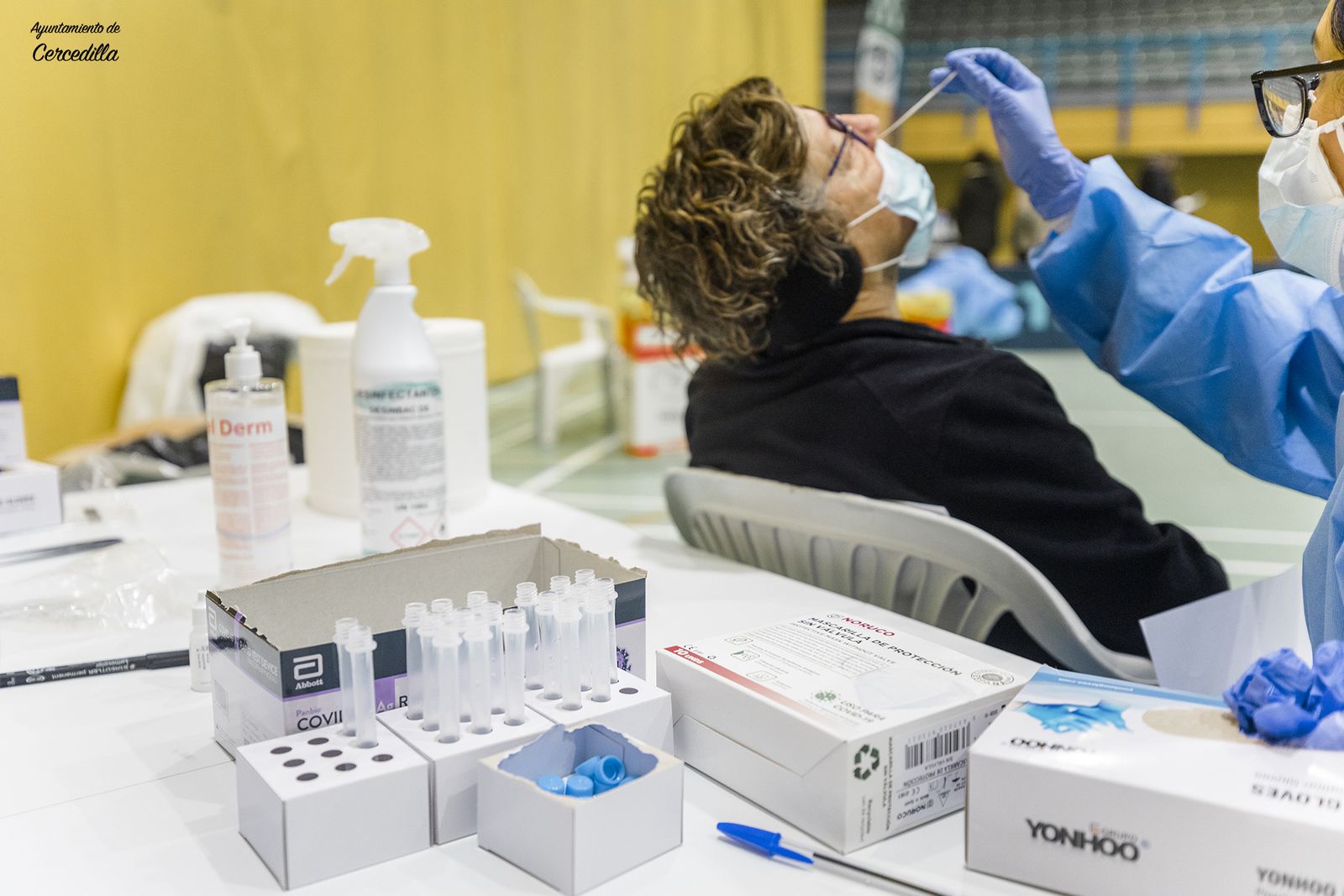 Realización de test de antígenos en Cercedilla