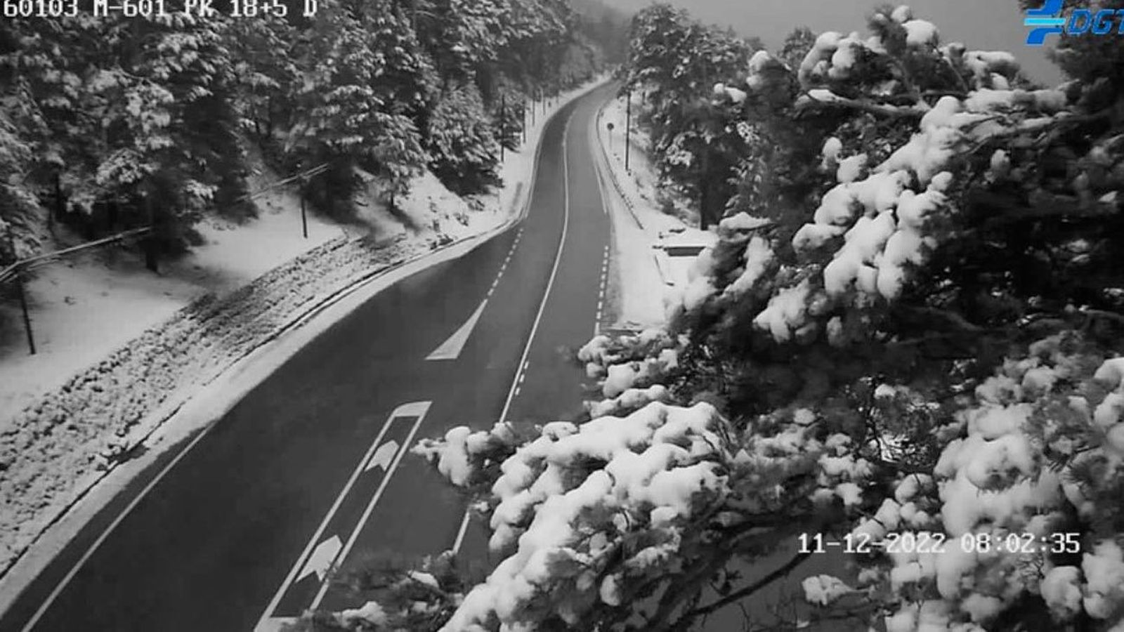 Nevada caída en la Sierra de Madrid el 11 de diciembre