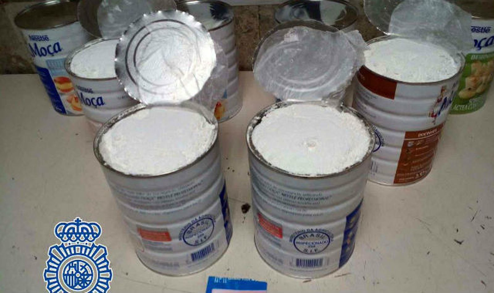 15 kilos de cocaína en botes de leche condensada
