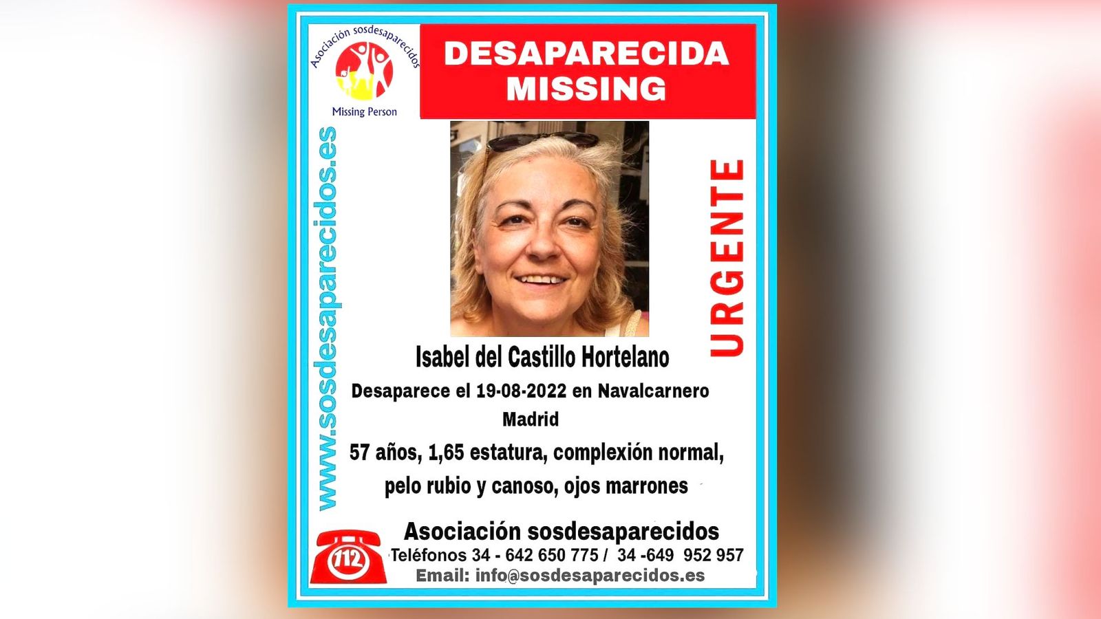Continúa la búsqueda desesperada de Isabel del Castillo, desaparecida en Navalcarnero