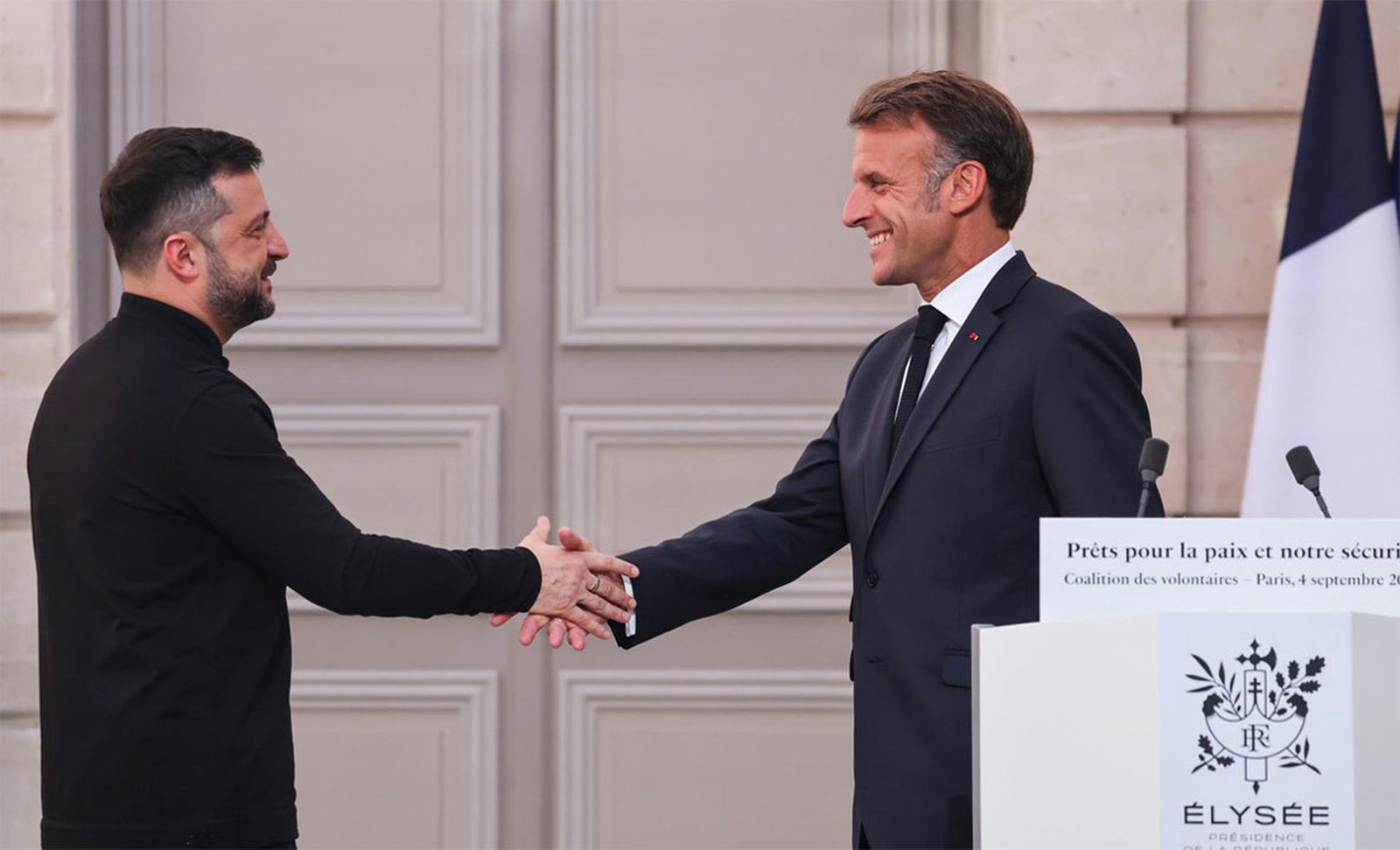 Volodímir Zelenski con  Emmanuel Macron