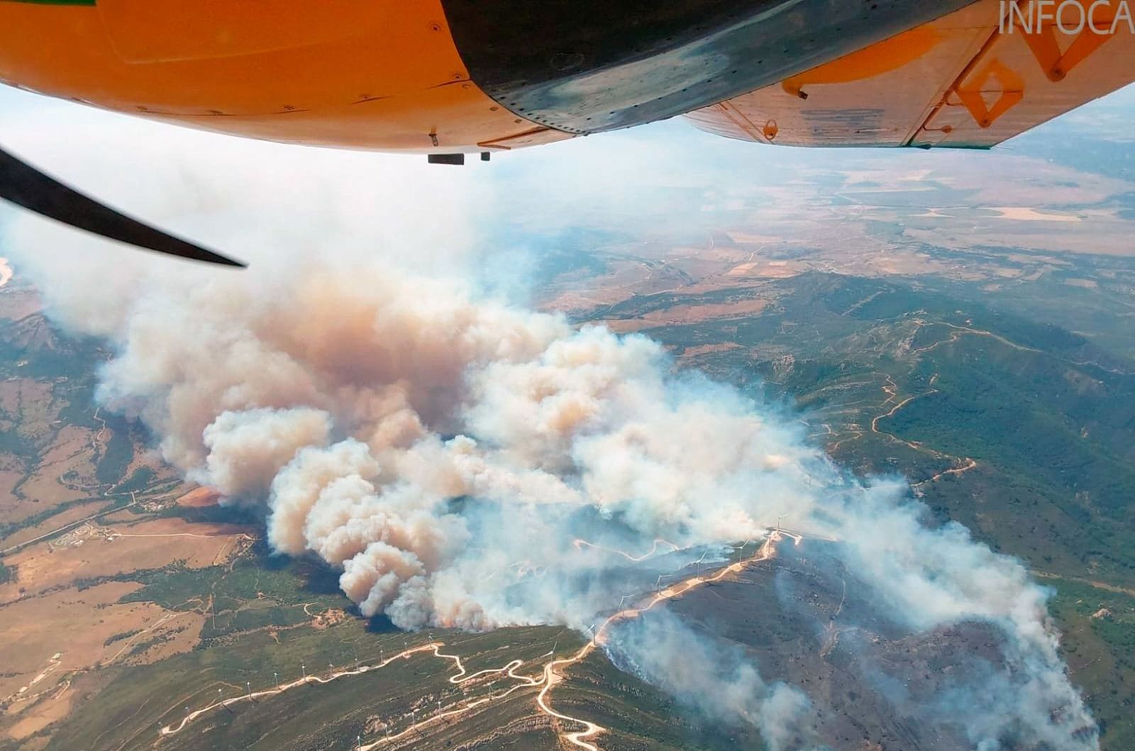 Un incendio forestal en Tarifa amenaza al Parque Natural de Los Alcornocales