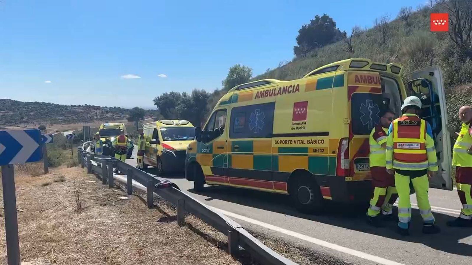 Choque de dos motos en Zarzalejo